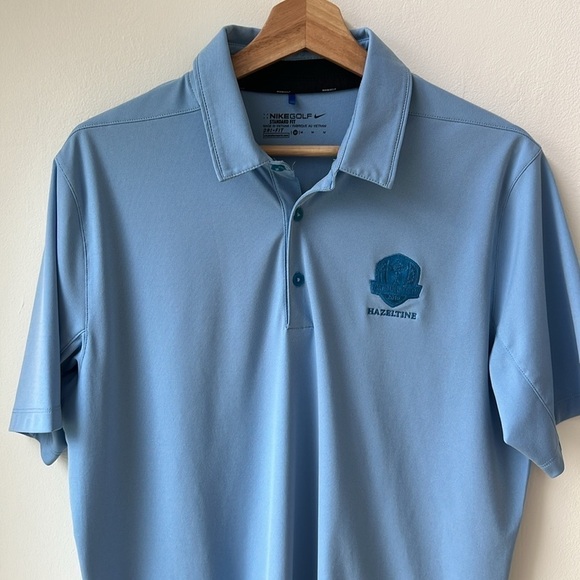 NIKE GOLF MENS BLUE DRI-FIT POLO SHIRT SIZE MEDIUM - Picture 3 of 9